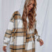 Color-Plaid Hooded Jacket with Pockets-Fancey Boutique