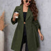 Color-Plus Size Lapel Collar Roll-Tab Sleeve Trench Coat-Fancey Boutique