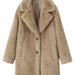 Color-S-Faux Fur Button Up Lapel Neck Coat with Pocket-Fancey Boutique