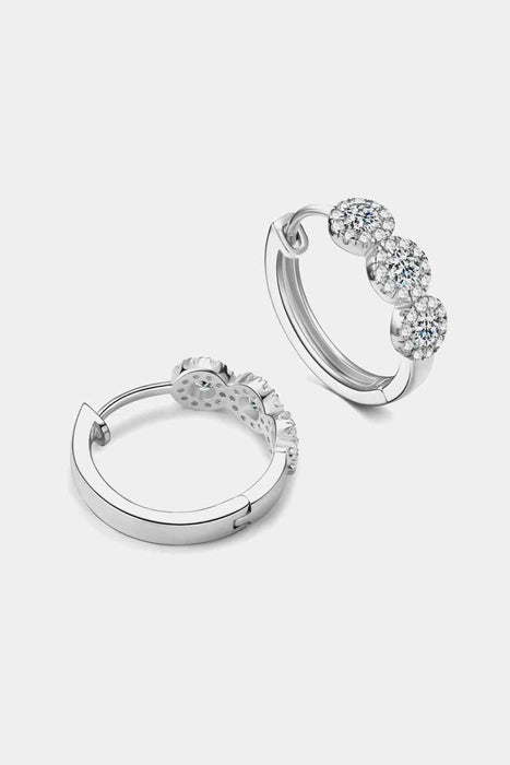 Color-Moissanite 925 Sterling Silver Huggie Earrings-Fancey Boutique