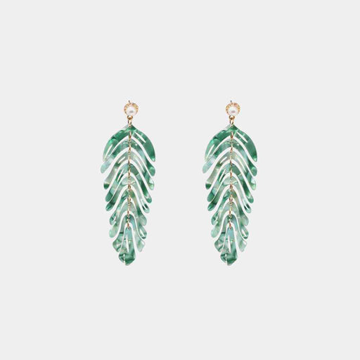 Color-One Size-Leaf Shape Dangle Earrings-Fancey Boutique