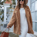 Color-S-Long Sleeve Teddy Coat with Pockets-Fancey Boutique