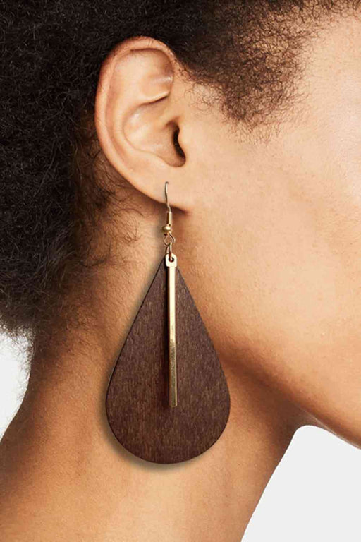 Color-Geometrical Shape Wooden Dangle Earrings-Fancey Boutique