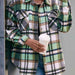 Color-Plaid Collared Neck Button Down Jacket-Fancey Boutique