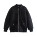 Color-XS-Zip Up Baseball Collar Puffer Jacket-Fancey Boutique