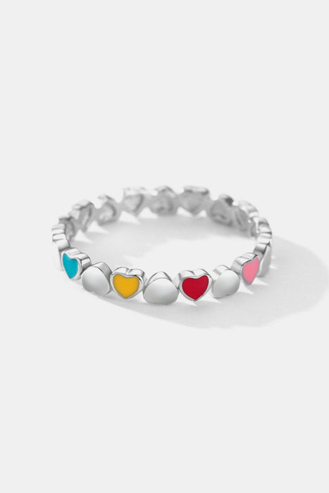 Color-925 Sterling Silver Heart Shape Ring-Fancey Boutique