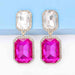 Color-Geometrical Shape Glass Stone Dangle Earrings-Fancey Boutique