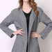 Color-Plus Size Heathered Open Front Trench Coat-Fancey Boutique
