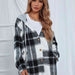 Color-S-Plaid Hooded Jacket with Pockets-Fancey Boutique