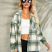 Color-Plaid Button Down Collared Jacket-Fancey Boutique