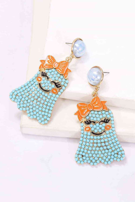 Color-Smiling Ghost Shape Synthetic Pearl Earrings-Fancey Boutique