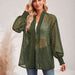 Color-S-Lantern Sleeve Open Front Sheer Cardigan-Fancey Boutique