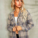 Color-S-Plaid Button Down Collared Jacket-Fancey Boutique