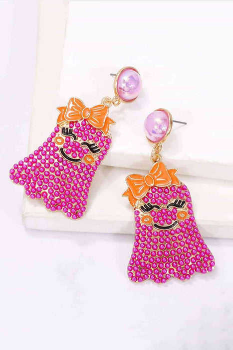 Color-Smiling Ghost Shape Synthetic Pearl Earrings-Fancey Boutique