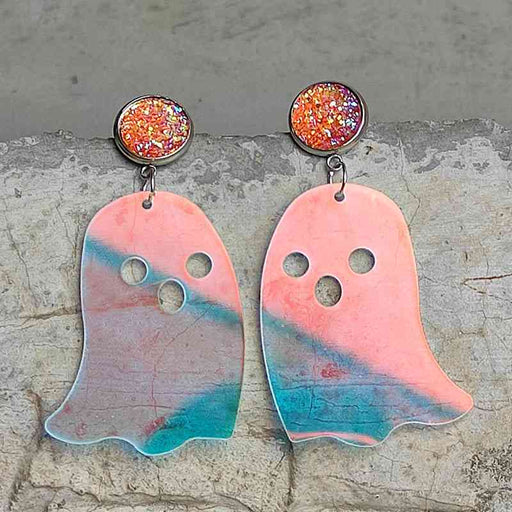 Color-One Size-Ghost Shape Acrylic Dangle Earrings-Fancey Boutique