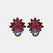 Color-One Size-Flower Shape Glass Stone Stud Earrings-Fancey Boutique