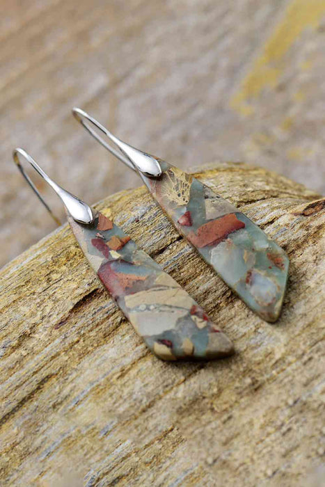 Color-Handmade Natural Stone Dangle Earrings-Fancey Boutique