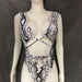 Color-Gray-Sexy Leopard Print Snakeskin Printed Lace up One-Piece Swimsuit-Fancey Boutique