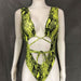 Color-Green-Sexy Leopard Print Snakeskin Printed Lace up One-Piece Swimsuit-Fancey Boutique