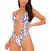 Color-Sexy Leopard Print Snakeskin Printed Lace up One-Piece Swimsuit-Fancey Boutique