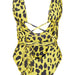 Color-Sexy Leopard Print Snakeskin Printed Lace up One-Piece Swimsuit-Fancey Boutique