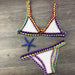 Color-Purple-Hand Crocheted Bikini Knitted Stitching Swimsuit Set-Fancey Boutique