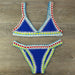 Color-Blue-Hand Crocheted Bikini Knitted Stitching Swimsuit Set-Fancey Boutique
