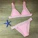 Color-Full Pink-Hand Crocheted Bikini Knitted Stitching Swimsuit Set-Fancey Boutique