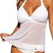 Color-Plus Size Ladies Mesh Pattern plus-Sized Split plus-Sized Bikini Tankini-Fancey Boutique