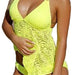 Color-Yellow Pattern-Plus Size Ladies Mesh Pattern plus-Sized Split plus-Sized Bikini Tankini-Fancey Boutique