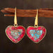 Color-One Size-Natural Stone Heart Drop Earrings-Fancey Boutique