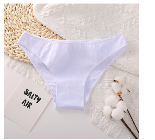 Color-Women Briefs Basic Solid Color Cotton Underwear High Slit Comfortable T-Back-Fancey Boutique