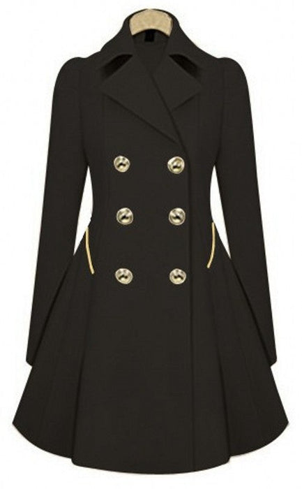 Color-Slim Fit Mid Length Office Coat plus Size Women Spring Autumn Trench Coat-Fancey Boutique