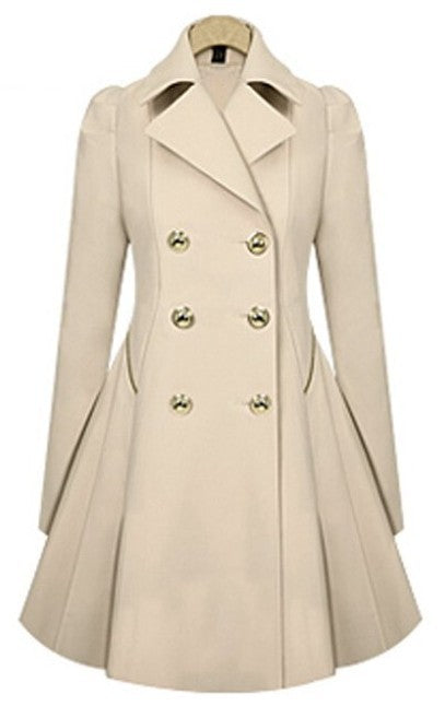 Color-Slim Fit Mid Length Office Coat plus Size Women Spring Autumn Trench Coat-Fancey Boutique