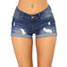 Color-Ripped Flip Leg Denim Shorts Low Waist Women Jeans-Fancey Boutique