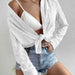 Color-S-Heart Collared Neck Button Down Shirt-Fancey Boutique