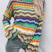 Color-Autumn Winter New Stitching Knitwear Loose Color Rainbow round Neck Striped Sweater for Women-Fancey Boutique