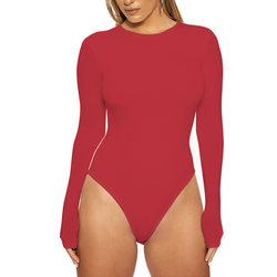 Color-Autumn Winter Women Clothing Casual Bottoming Top Long Sleeve Tight Bodysuit-Fancey Boutique