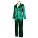 Color-Pajamas Women Spring Summer Imitation Silk Long Sleeve Ice Silk Cardigan Suit plus Size Thin Homewear-Fancey Boutique
