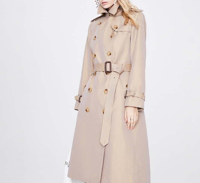 Color-Autumn Trench Coat Women Long Trench Coat Popular Slim Fit Solid Color Non-Wrinkle Coat-Fancey Boutique