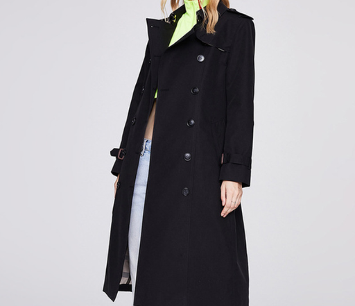 Color-Black-Autumn Trench Coat Women Long Trench Coat Popular Slim Fit Solid Color Non-Wrinkle Coat-Fancey Boutique