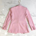 Color-Three Dimensional Rose Buckle Printing Lining Pink Slim Fit Blazer-Fancey Boutique