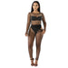 Color-Black-Summer Mesh Sexy See Through Bubble Beads Two Piece Set Excluding Underwear-Fancey Boutique