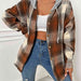 Color-Plaid Drawstring Hooded Jacket-Fancey Boutique