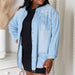 Color-RISEN Full Size Distressed Raw Hem Denim Jacket-Fancey Boutique