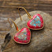 Color-Natural Stone Heart Drop Earrings-Fancey Boutique