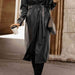 Color-XS-Lapel Collar Tie Waist Long Sleeve Trench Coat-Fancey Boutique