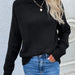 Color-Black-Autumn Winter New Solid Color Sweater Turtleneck Pullover Loose Women Clothing Solid Color Autumn Winter Turtleneck Sweater-Fancey Boutique