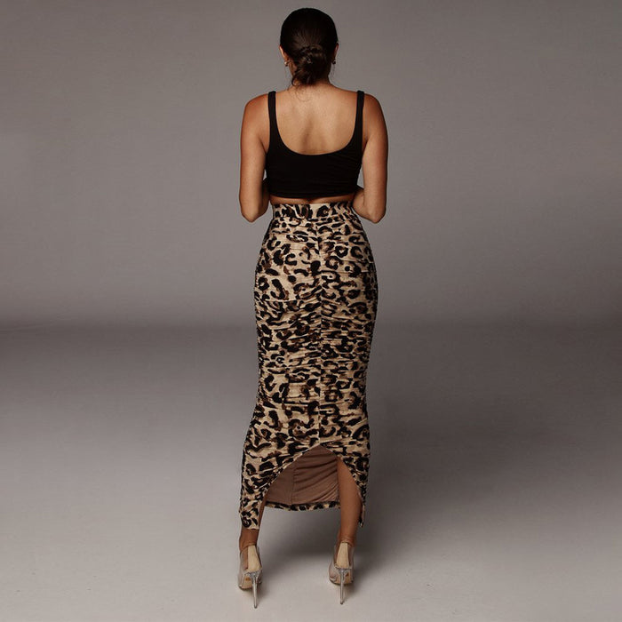 Color-Leopard Print Snake Print Plus Size High Waist Skirt Split Long Skirt Hip Skirt for Women Summer-Fancey Boutique