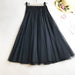 Color-Black-High Waist Slimming Expansion Skirt Long Skirt Mesh A- line Korean Mid-Length Skirt Skirt-Fancey Boutique